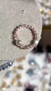 Colorful crystal pearl bracelet, titanium steel bracelet, men's bracelet, crystal handcrafted string Item Picture